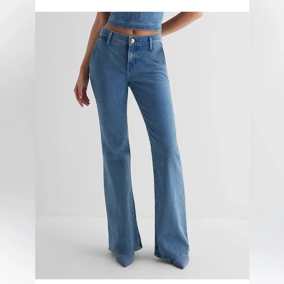 Express Blue Flare & Wide Leg Jeans - Picture 1 of 10